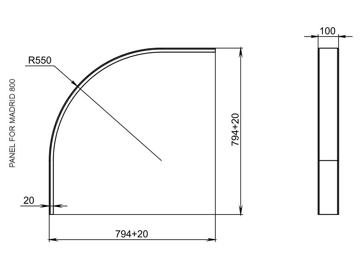 Панель для піддону MADRID 800