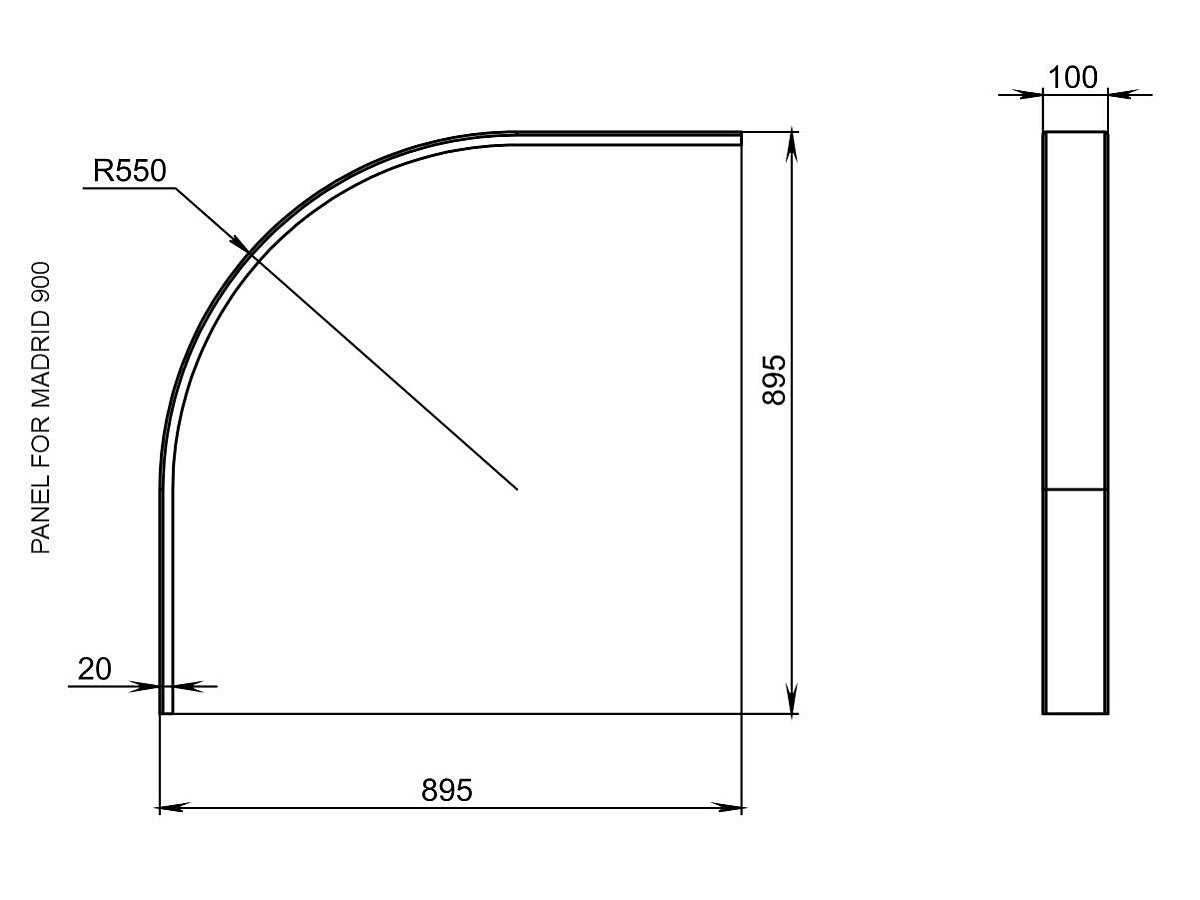 Панель для піддону MADRID 900