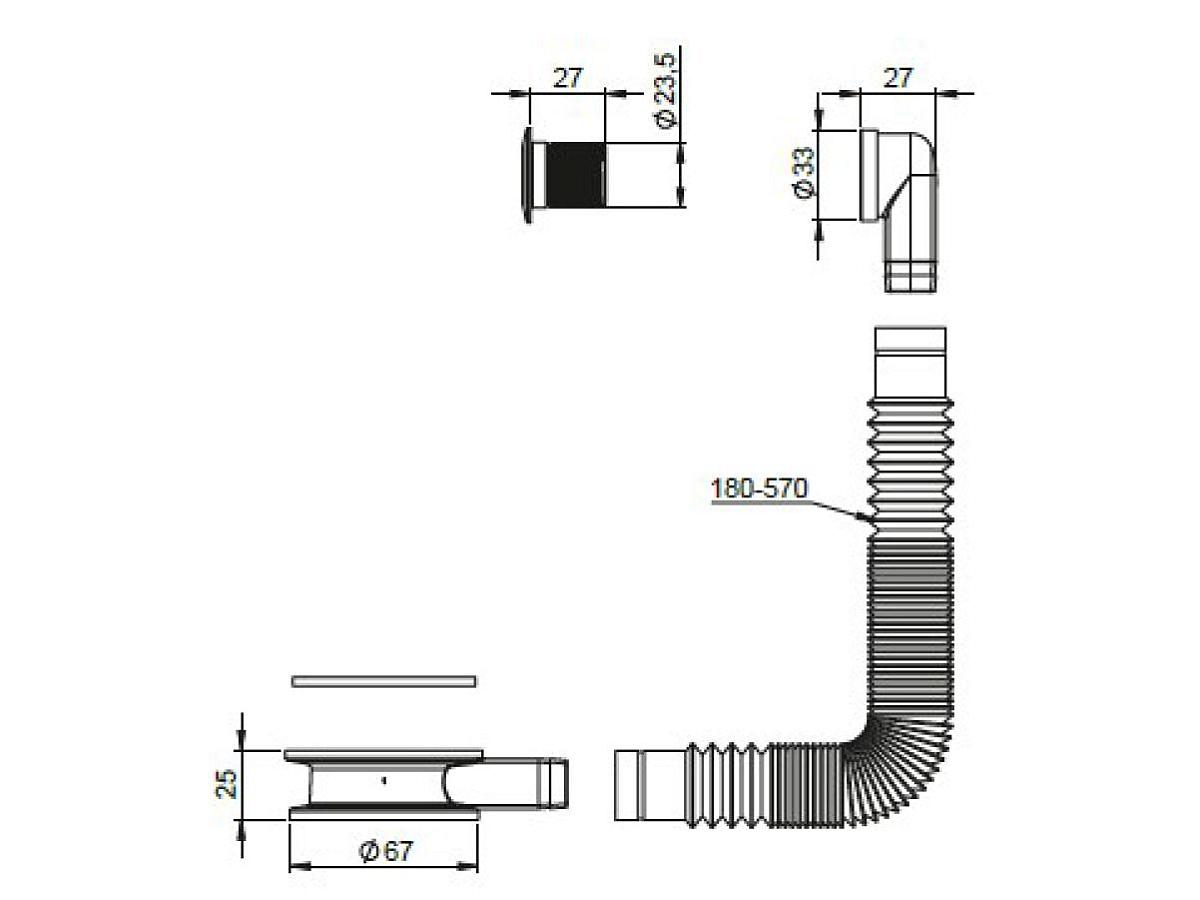 Перелив для умивальників L.B.Plast чорний