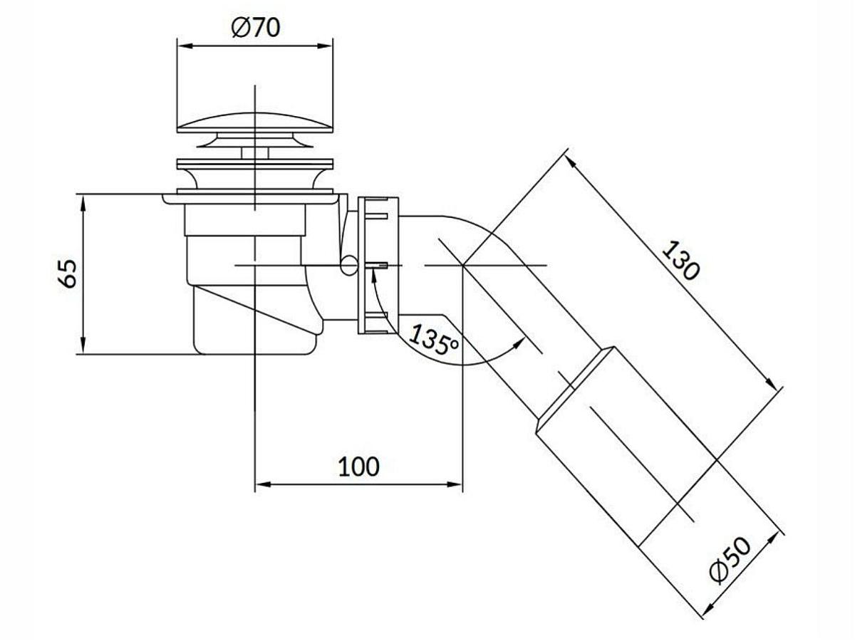 Сифон для ванни Cersanit сlick-сlack білий глянець
