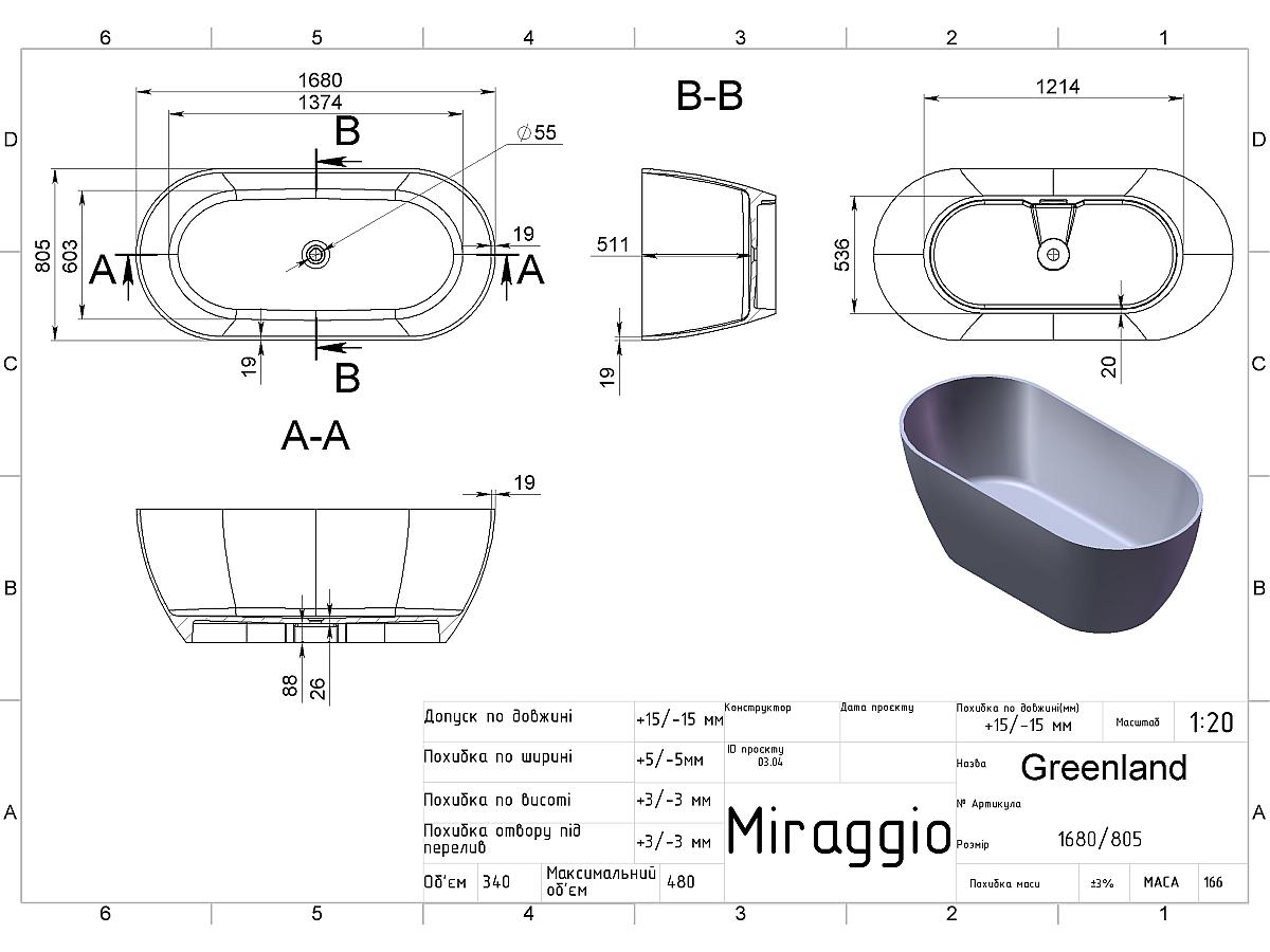 Ванна GREENLAND MIRASOFT