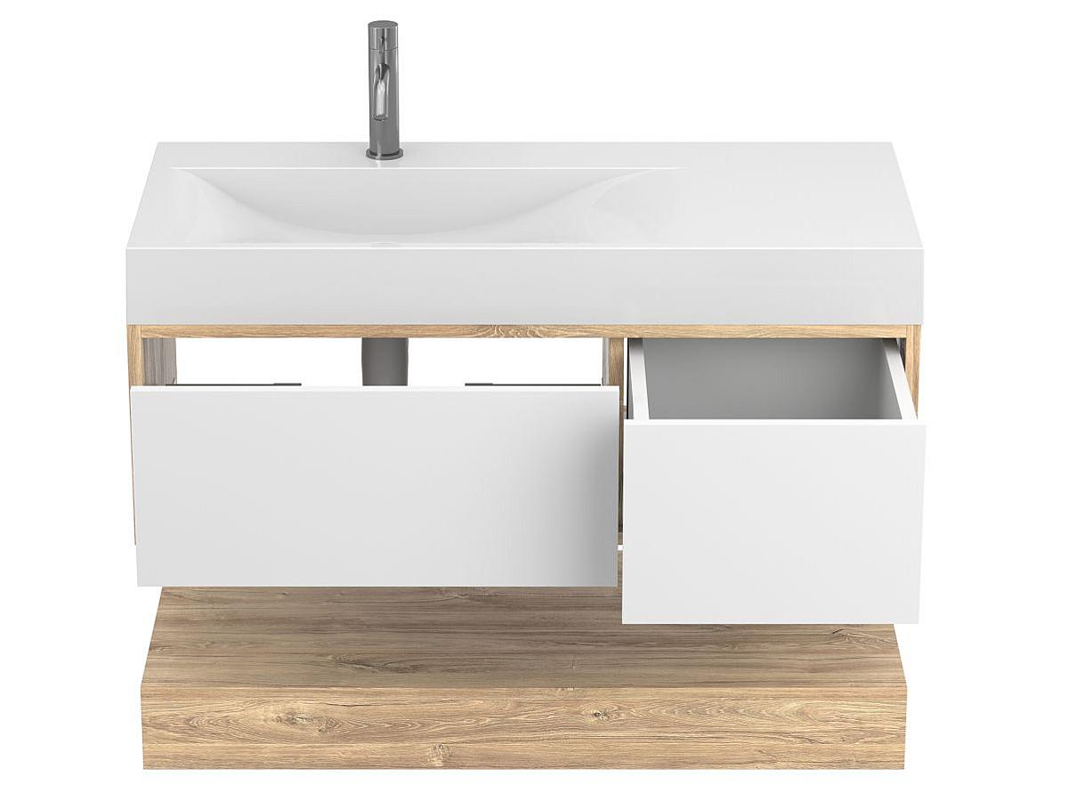 Тумба подвесная DUO Дуб Канзас с умывальником VIOLA 1000 L