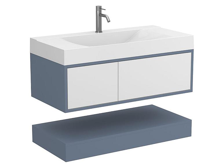 Тумба підвісна DUO Сірий з умивальником FLY 1000