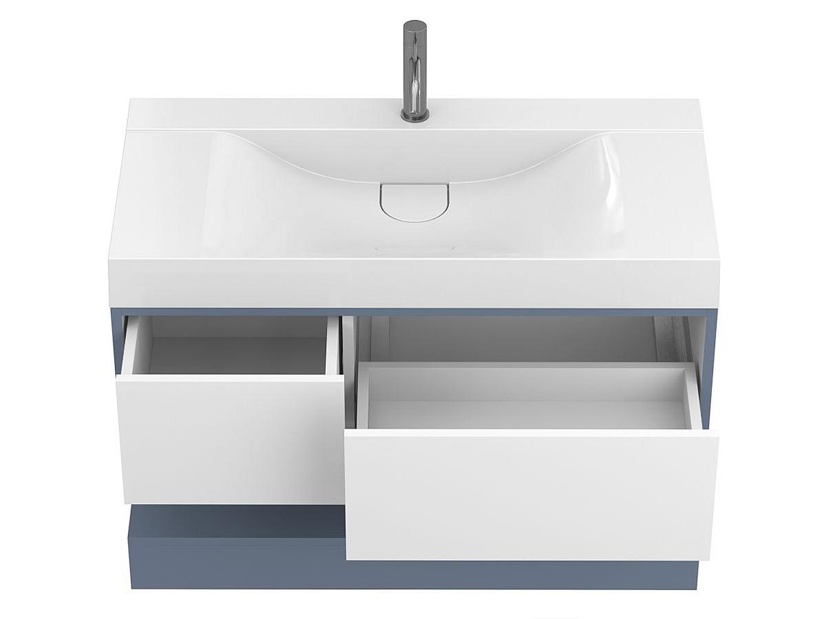 Тумба подвесная DUO Серый с умывальником FLY 1000
