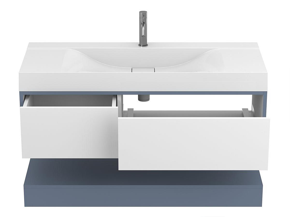 Тумба подвесная DUO Серый с умывальником FLY 1200