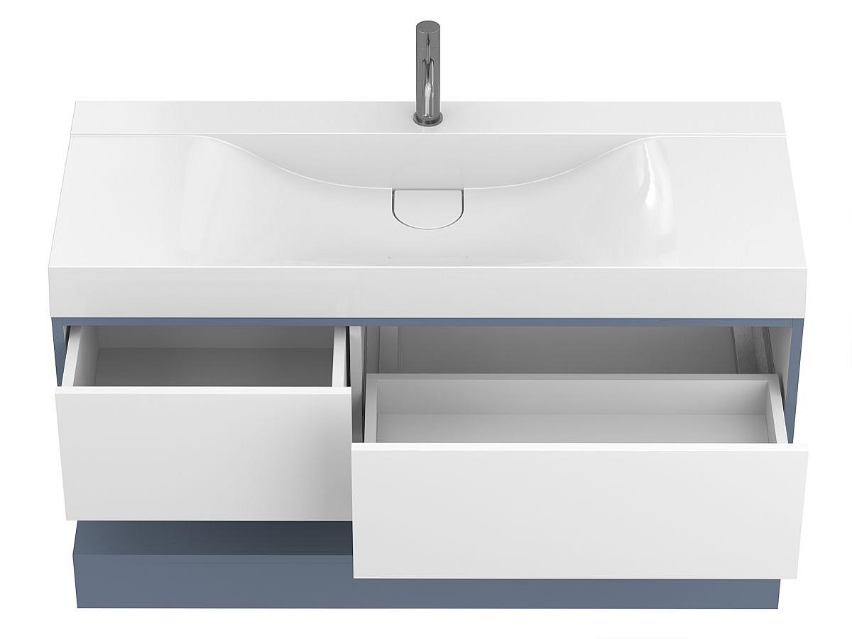 Тумба подвесная DUO Серый с умывальником FLY 1200