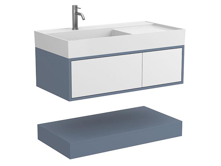 Тумба підвісна DUO Сірий з умивальником SOUL 1000
