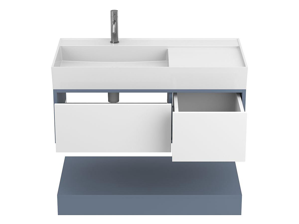Тумба подвесная DUO Серый с умывальником SOUL 1000