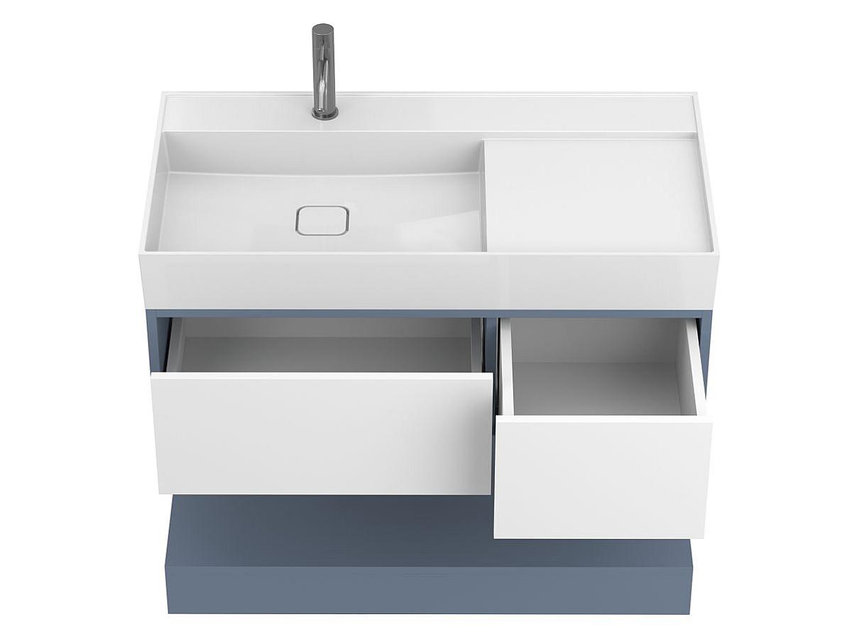 Тумба подвесная DUO Серый с умывальником SOUL 1000