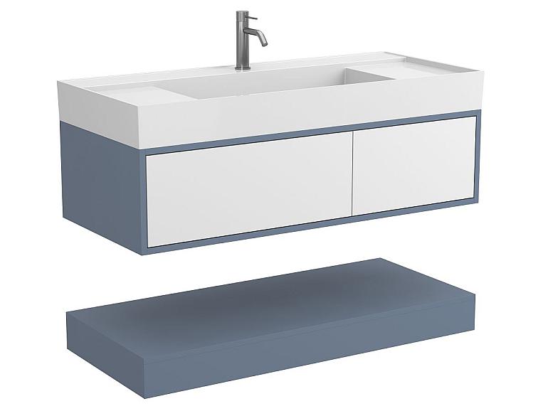 Тумба підвісна DUO Сірий з умивальником SOUL 1200