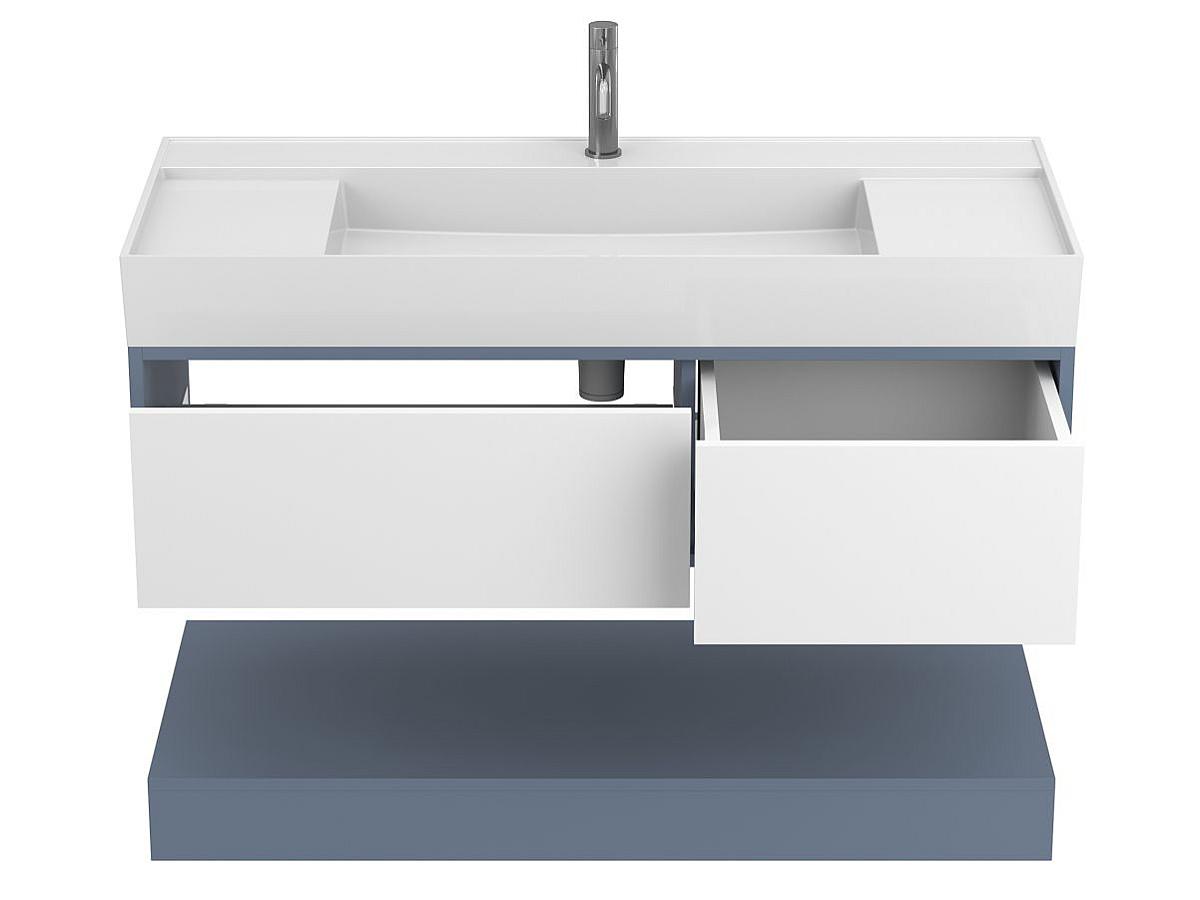 Тумба подвесная DUO Серый с умывальником SOUL 1200