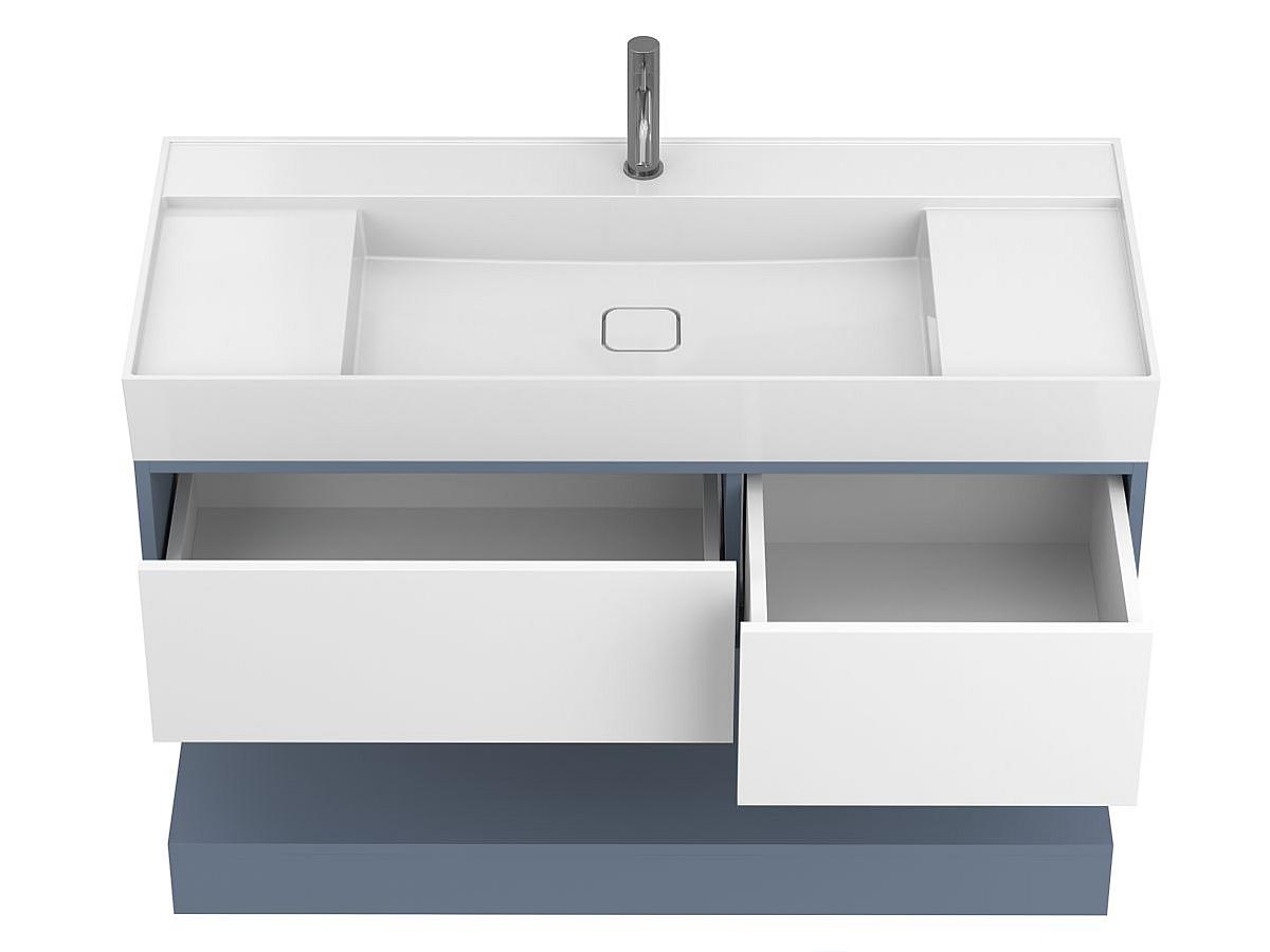 Тумба подвесная DUO Серый с умывальником SOUL 1200