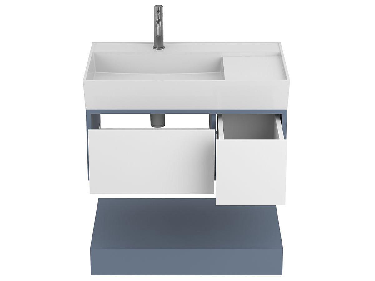 Тумба подвесная DUO Серый с умывальником SOUL 800