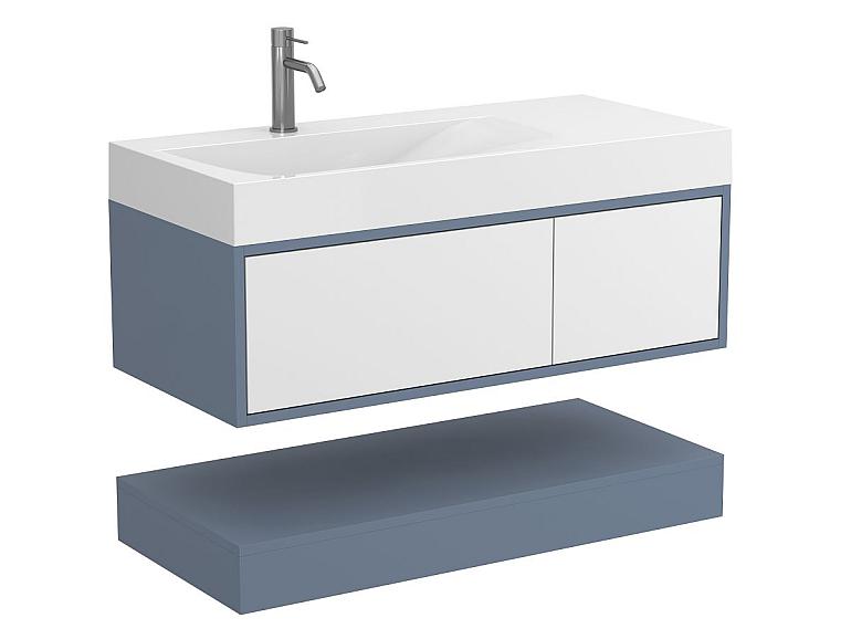 Тумба підвісна DUO Сірий з умивальником VIOLA 1000 L