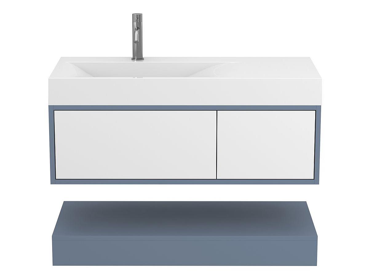 Тумба подвесная DUO Серый с умывальником VIOLA 1000 L