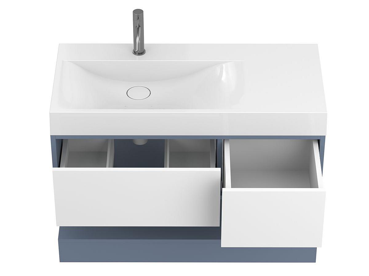 Тумба подвесная DUO Серый с умывальником VIOLA 1000 L