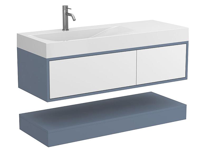 Тумба підвісна DUO Сірий з умивальником VIOLA 1200 L