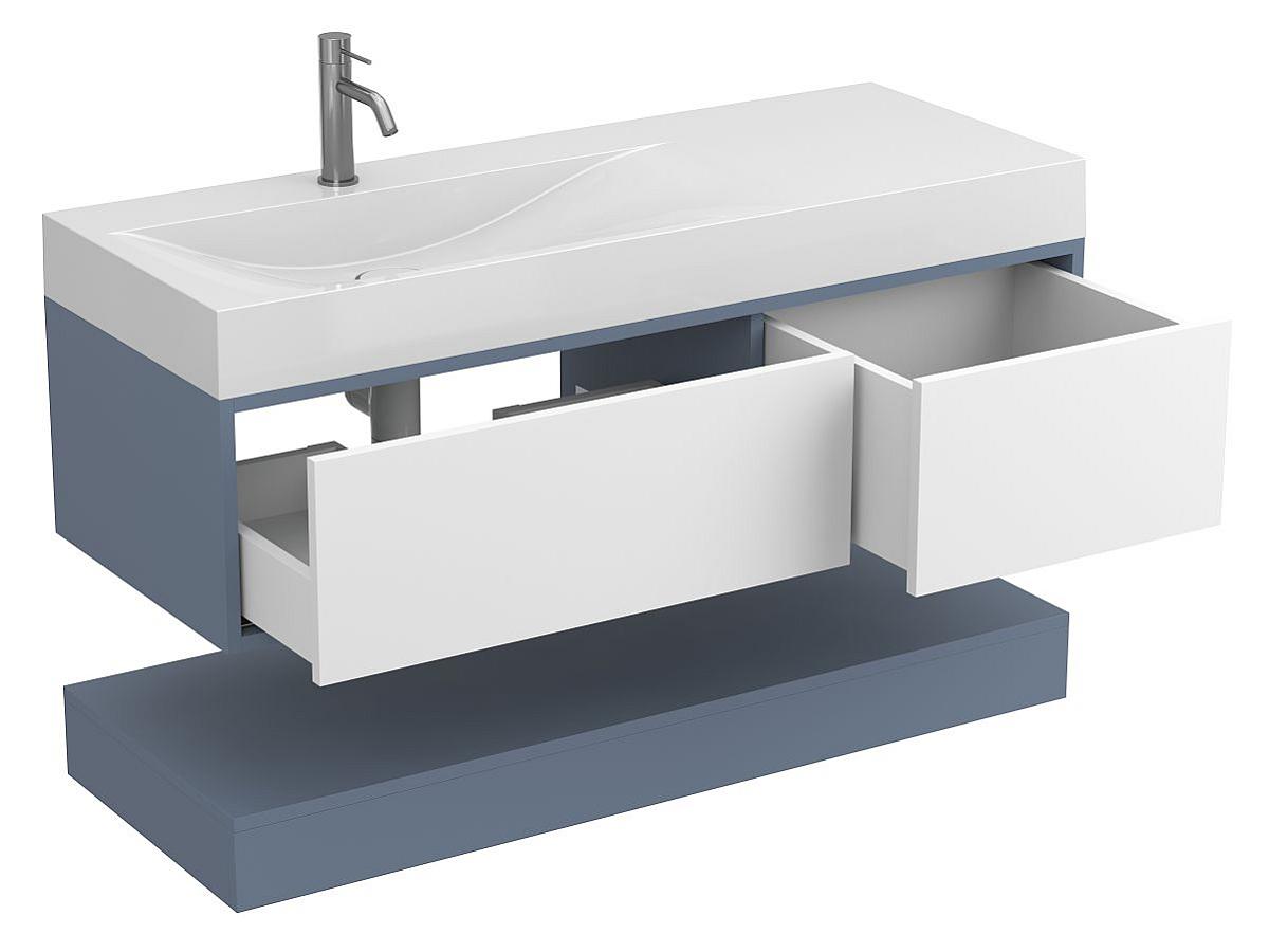 Тумба подвесная DUO Серый с умывальником VIOLA 1200 L