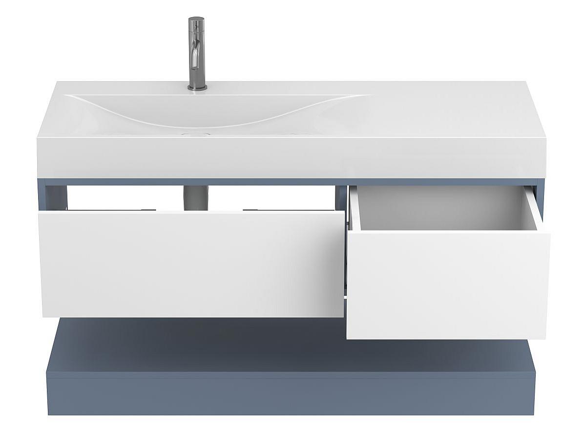 Тумба подвесная DUO Серый с умывальником VIOLA 1200 L