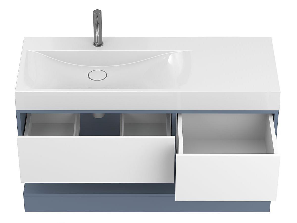 Тумба подвесная DUO Серый с умывальником VIOLA 1200 L