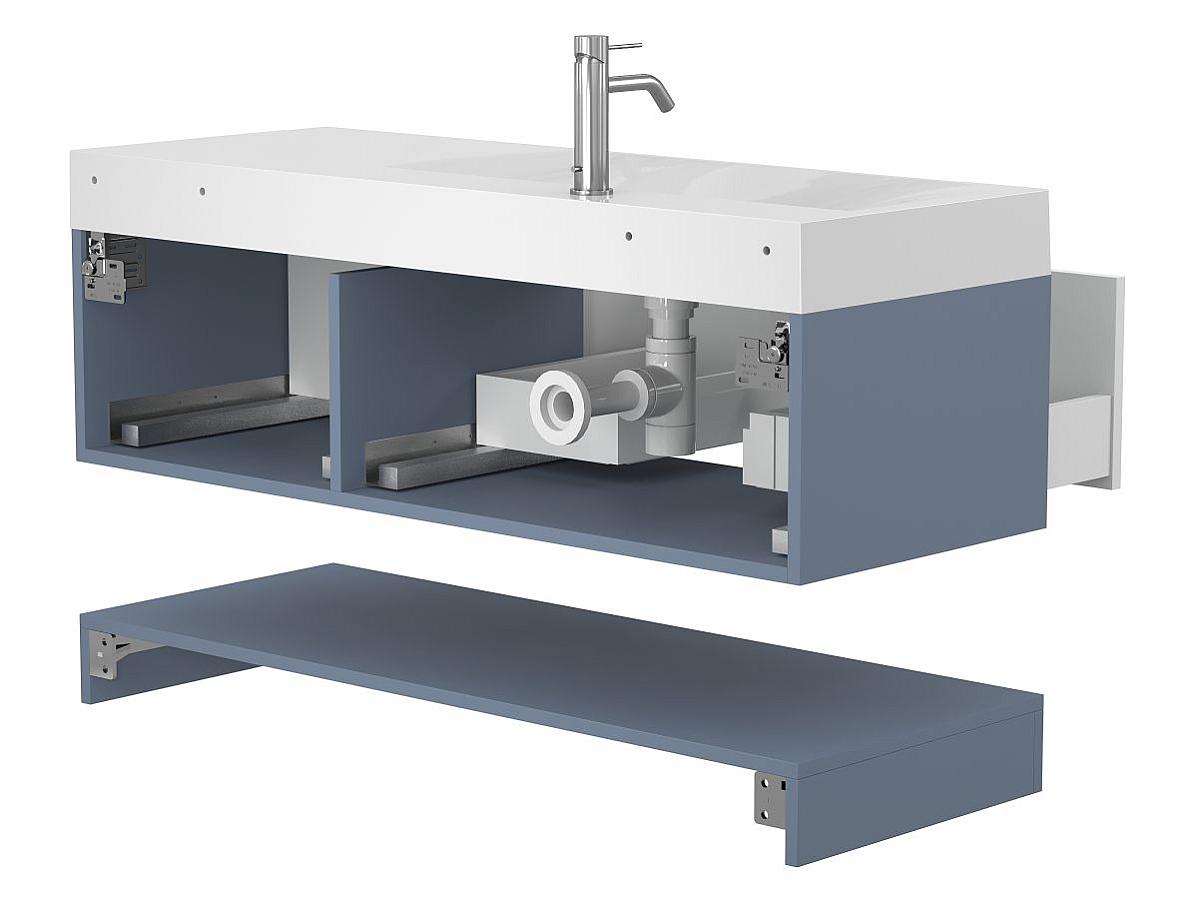 Тумба подвесная DUO Серый с умывальником VIOLA 1200 L
