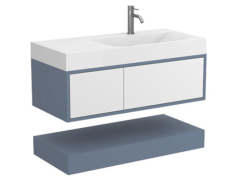 Тумба підвісна DUO Сірий з умивальником VIOLA 1000 R