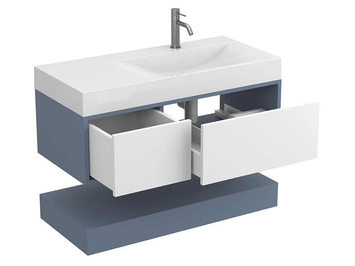 Тумба подвесная DUO Серый с умывальником VIOLA 1000 R