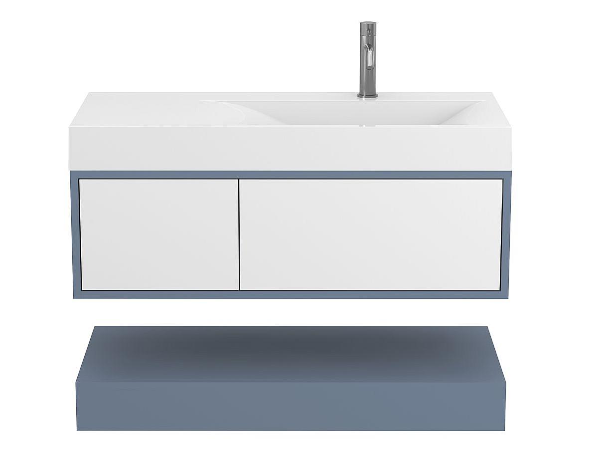 Тумба подвесная DUO Серый с умывальником VIOLA 1000 R