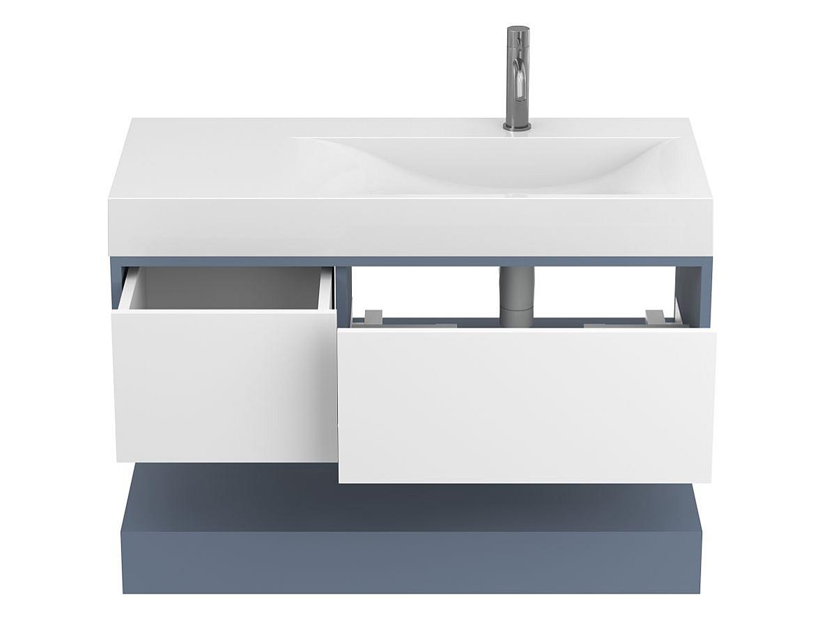 Тумба подвесная DUO Серый с умывальником VIOLA 1000 R