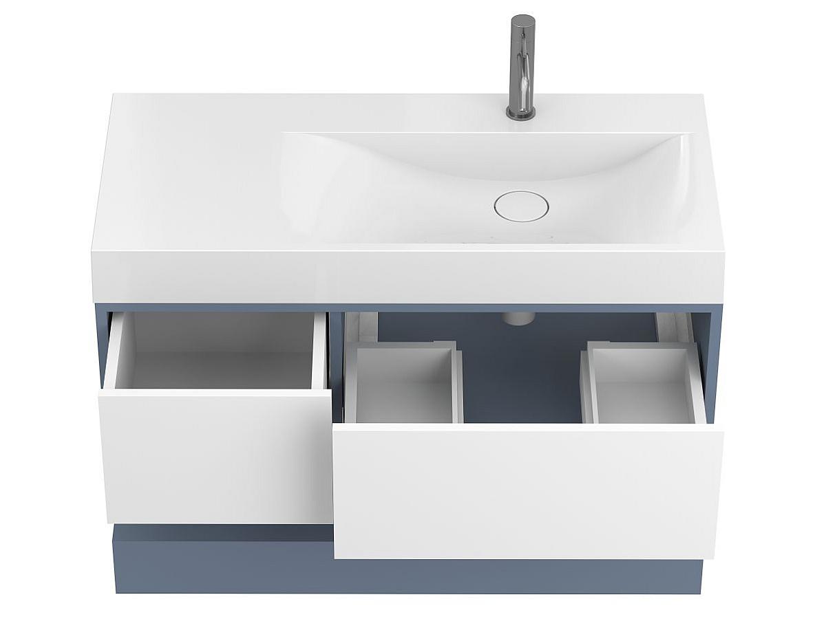 Тумба подвесная DUO Серый с умывальником VIOLA 1000 R