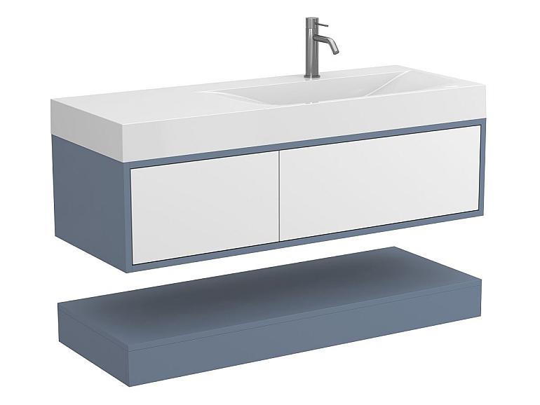 Тумба підвісна DUO Сірий з умивальником VIOLA 1200 R