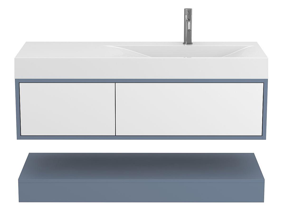 Тумба подвесная DUO Серый с умывальником VIOLA 1200 R
