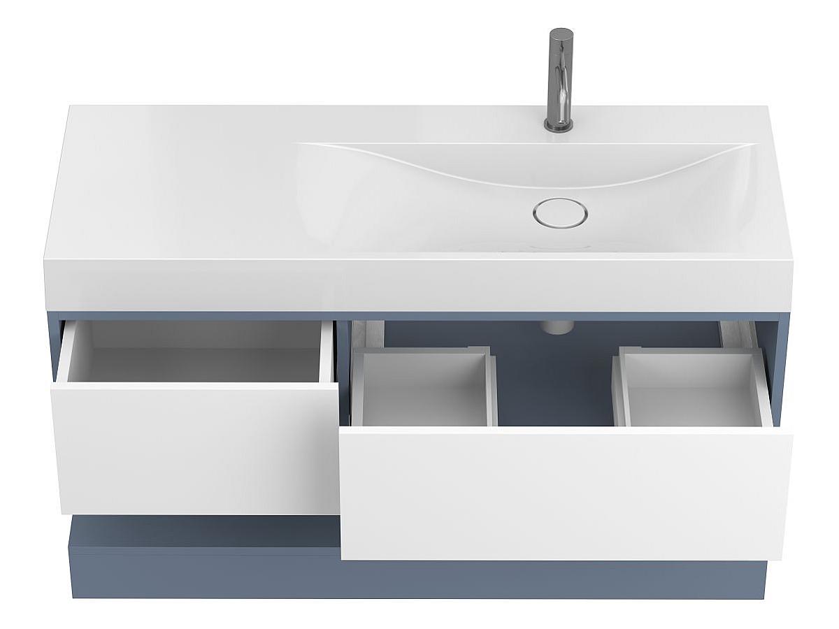 Тумба подвесная DUO Серый с умывальником VIOLA 1200 R