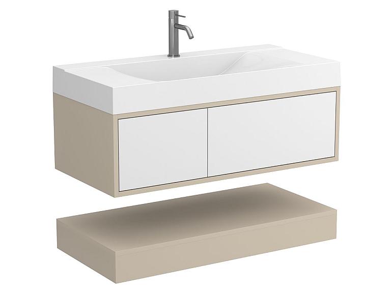 Тумба підвісна DUO Кашемір з умивальником FLY 1000