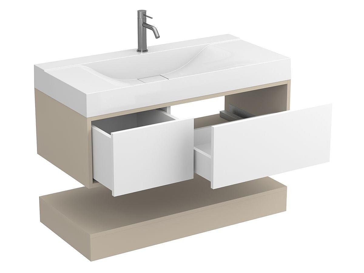 Тумба подвесная DUO Кашемир с умывальником FLY 1000