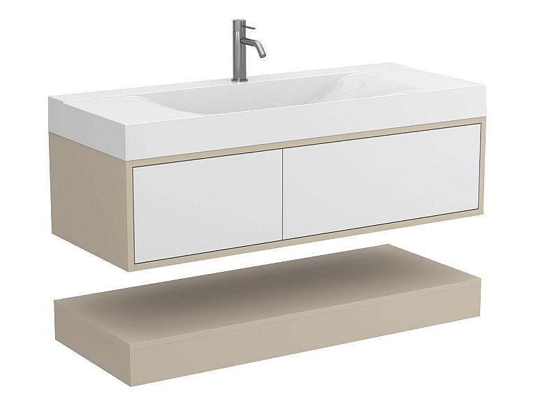 Тумба підвісна DUO Кашемір з умивальником FLY 1200