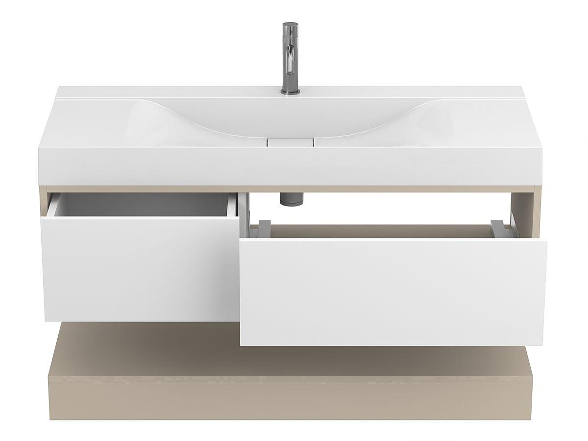 Тумба подвесная DUO Кашемир с умывальником FLY 1200