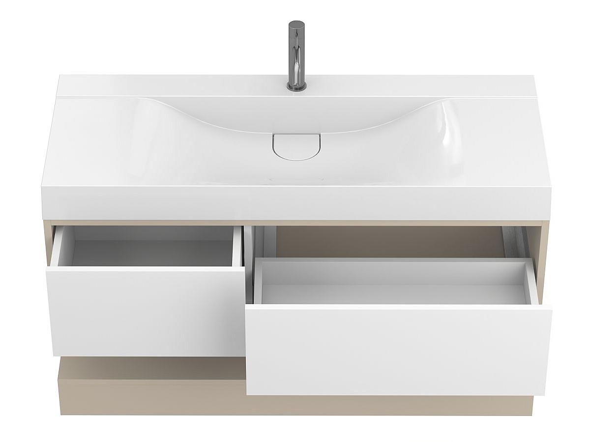 Тумба подвесная DUO Кашемир с умывальником FLY 1200