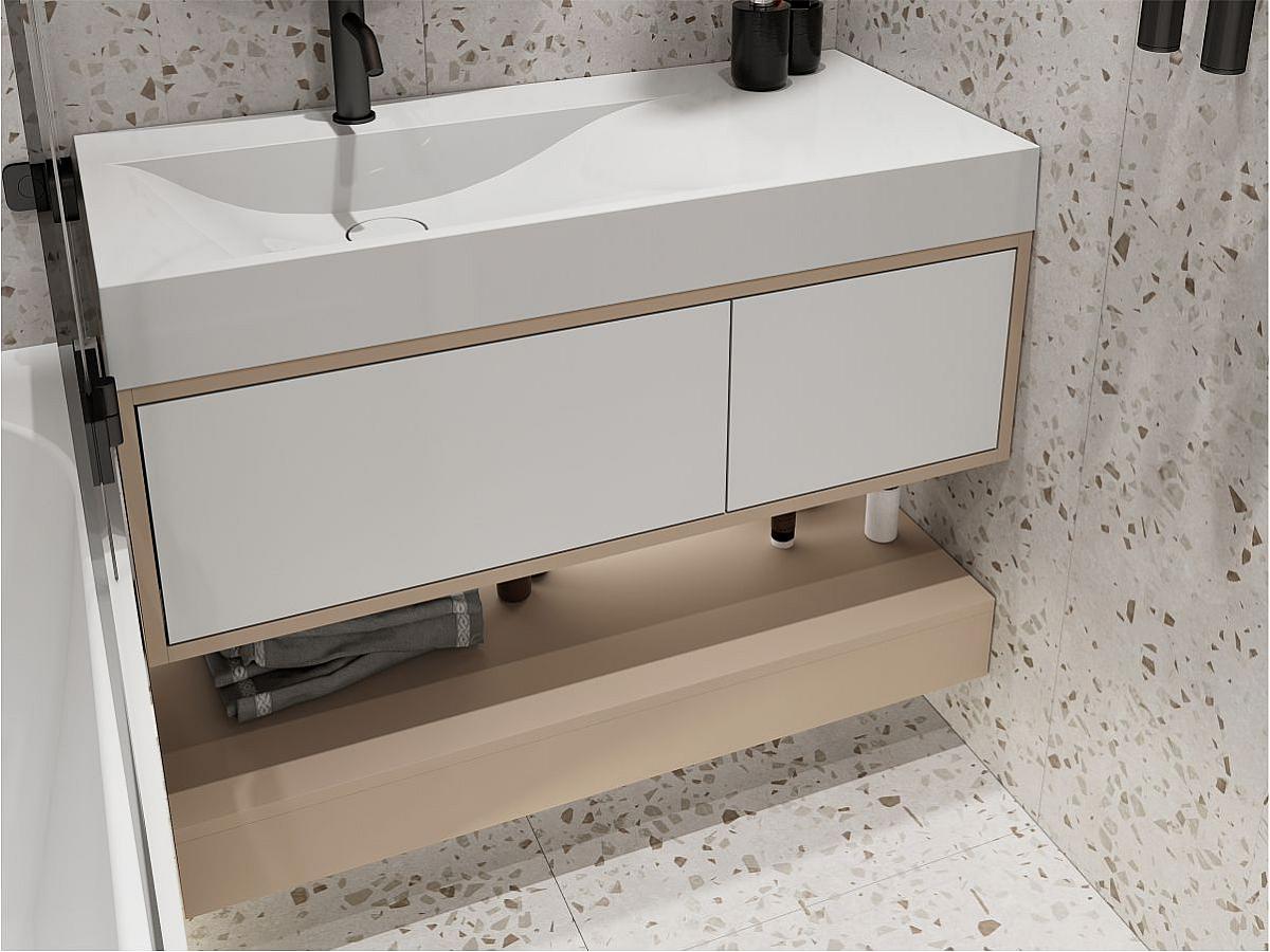 Тумба підвісна DUO Кашемір з умивальником VIOLA 1000 L