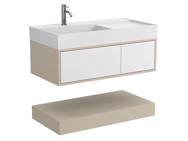 Тумба підвісна DUO Кашемір з умивальником SOUL 1000