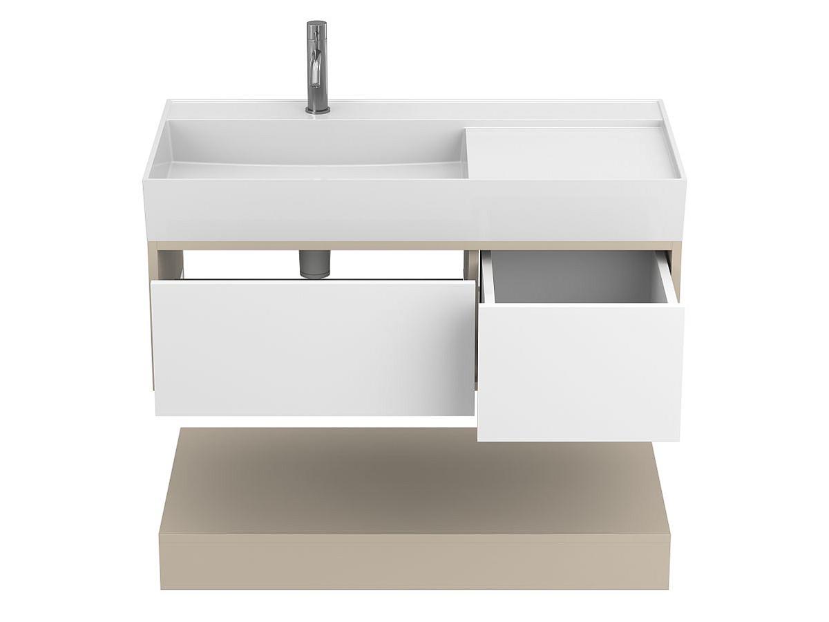 Тумба подвесная DUO Кашемир с умывальником SOUL 1000