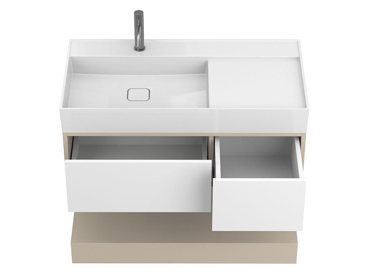 Тумба подвесная DUO Кашемир с умывальником SOUL 1000