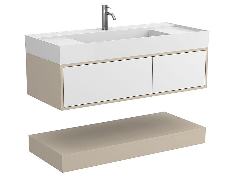 Тумба підвісна DUO Кашемір з умивальником SOUL 1200