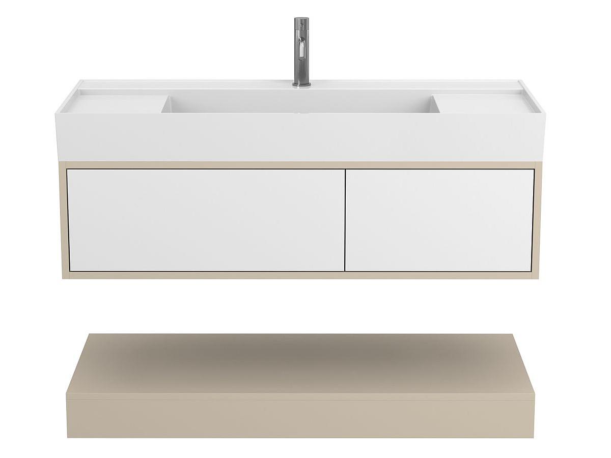 Тумба подвесная DUO Кашемир с умывальником SOUL 1200