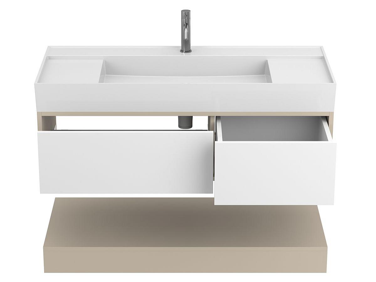 Тумба подвесная DUO Кашемир с умывальником SOUL 1200