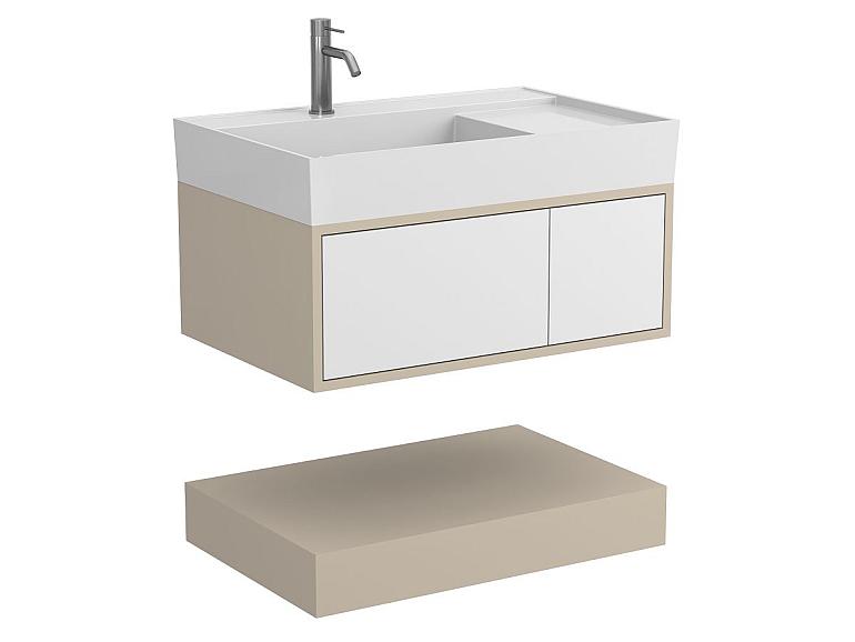 Тумба підвісна DUO Кашемір з умивальником SOUL 800