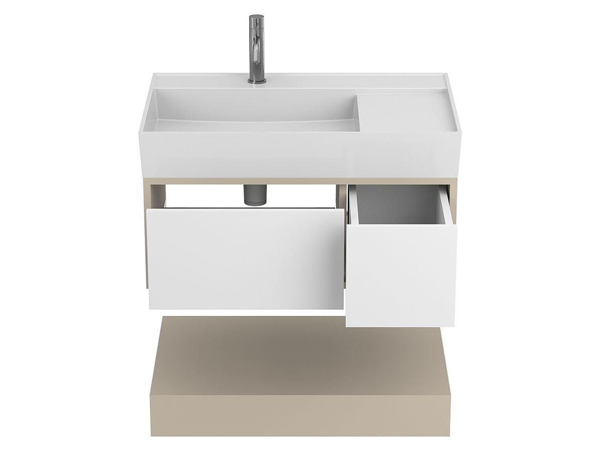 Тумба подвесная DUO Кашемир с умывальником SOUL 800