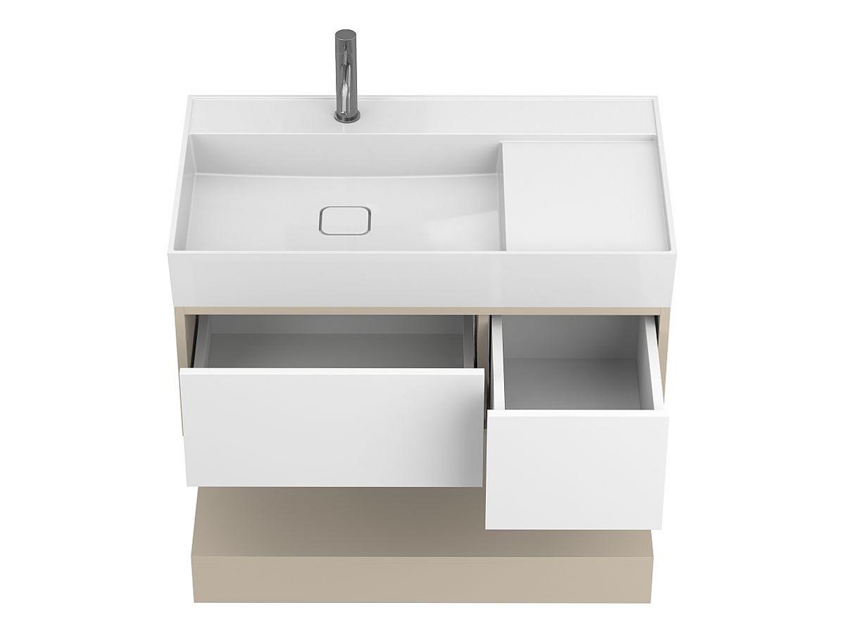 Тумба подвесная DUO Кашемир с умывальником SOUL 900