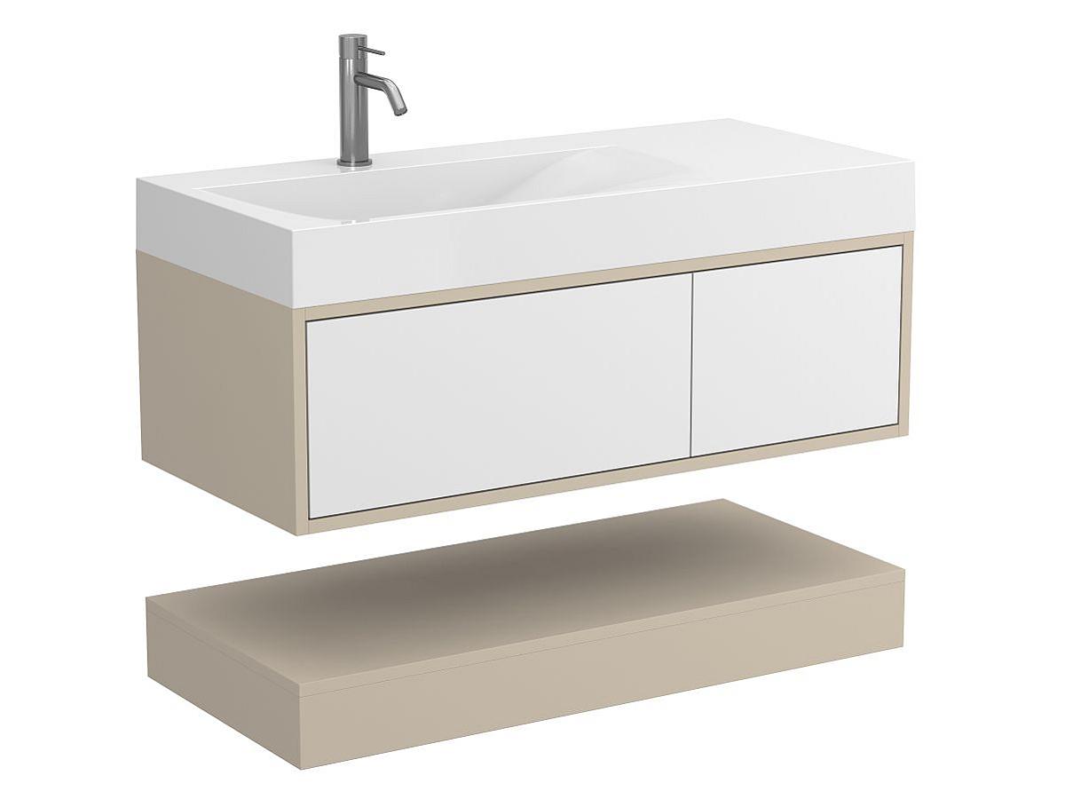 Тумба підвісна DUO Кашемір з умивальником VIOLA 1000 L