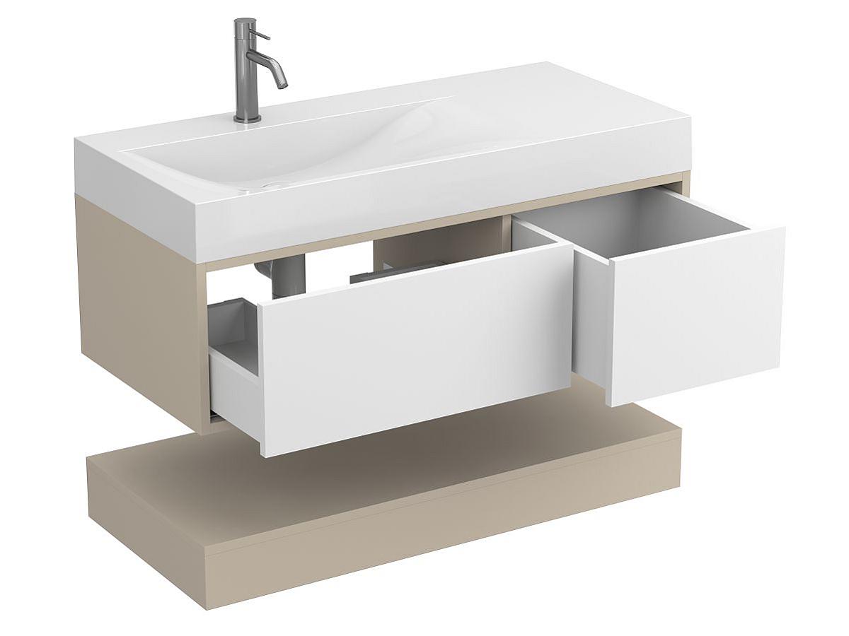 Тумба підвісна DUO Кашемір з умивальником VIOLA 1000 L